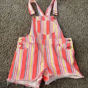 Pin Striped Overall Shorts